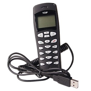 VoIP/Skype USB Phone with LCD Display (Black)